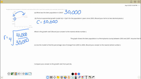 the-graph-shows-the-deer-population-in-a-pennsylvania-county-between-2003-and-2007-assume-that-the-population-grows-exponentially-assume-2003-is-t-0-a-what-was-the-deer-population-in-2003-b-39427