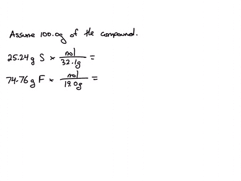 a-compound-composed-of-sulfur-and-fluorine-is-found-to-contain-2524-by-mass-of-sulfur-if-the-molar-mass-of-the-compound-is-25411-gmol-what-is-its-molecular-formula-82816