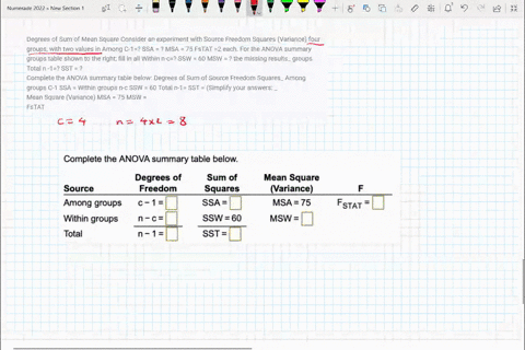 degrees-of-sum-of-mean-square-consider-an-experiment-with-source-freedom-squares-variance-four-groups-with-two-values-in-among-c-1-ssa-msa-75-fstat-2-each-for-the-anova-summary-groups-table-07068