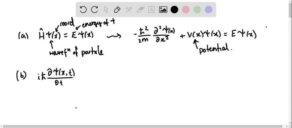 SOLVED: (a) Write out the Time Independent Schrodinger Equation (TISE ...