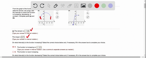 from-the-graph-of-the-function-state-the-domain-the-range-and-the-interva-on-which-the-function-is-increasing-decreasing-constant-complete-parts-a-and-b-a-the-domain-is-35-type-your-answer-i-18229