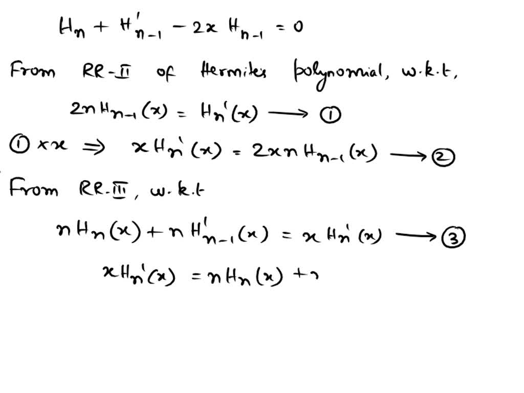 SOLVED: Apply the general formalism of the recurrence relations given ...