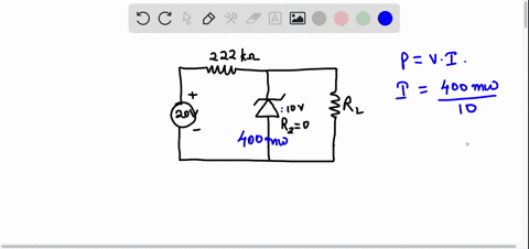 in-the-voltage-regulator-circuit-shown-below-the-power-rating-of-zener-diode-is-400-mw-the-value-of-r-will-establsh-maximum-power-in-that-zener-diode-is-222-0-v-10vc-r-0-20-v-90926