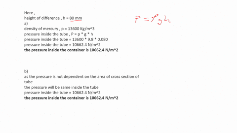 in-a-mercury-filled-manometer-figure-p-1050-the-open-end-is-inserted-into-a-container-of-gas-and-the-closed-end-of-the-tube-is-evacuated-the-difference-in-the-height-of-the-mercury-is-80-mm-the-radi-2