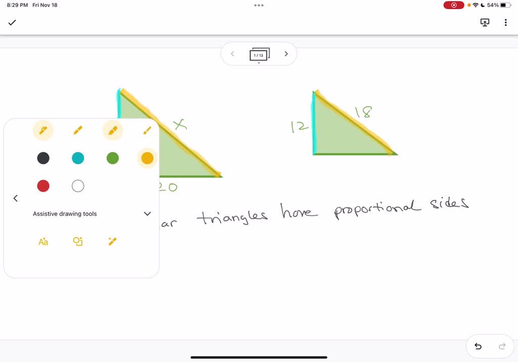 SOLVED If these two triangles are similar; find the value of x 16 18 12 20