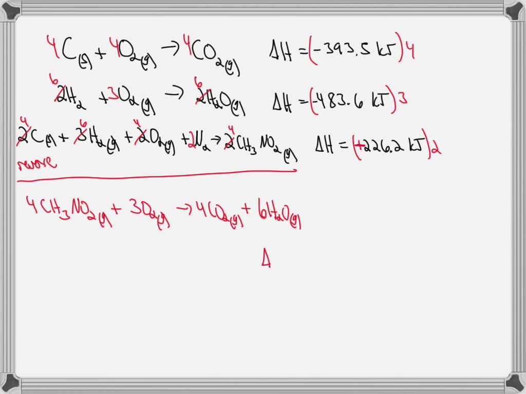 SOLVED: Texts: CHNO₂ (liquid Nitromethane) is used as a fuel in the ...