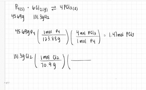 elemental-phosphorus-reacts-with-chlorine-gas-according-to-the-equation-p4s6cl2g4pcl3lp4s6cl2g4pcl3l-a-reaction-mixture-initially-contains-4567g-p4-and-1310-g-cl2-part-a-once-the-reaction-ha-12236