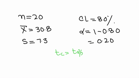 in-a-random-sample-of-20-people-the-mean-commute-time-to-work-was-308-minutes-and-the-standard-deviation-was-73-minutes-assume-the-population-is-normally-distributed-and-use-a-t-distribution-to-cons-2