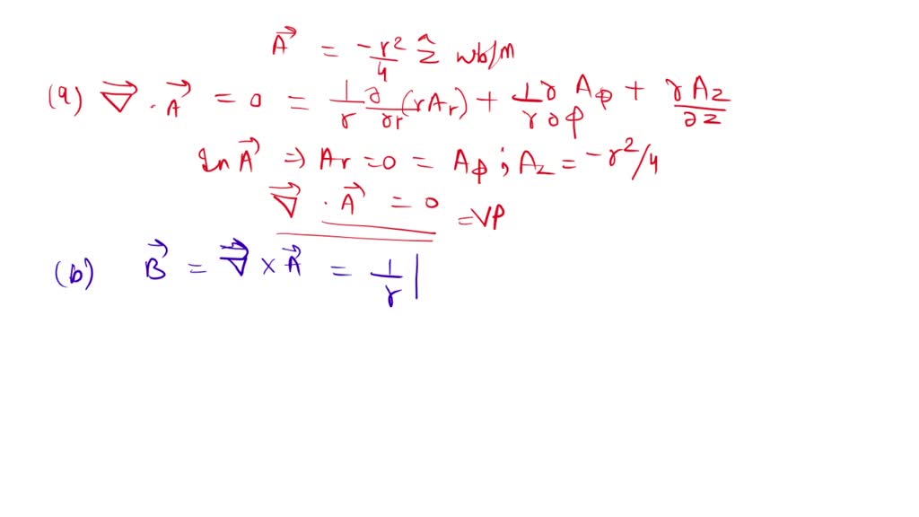 SOLVED: Question (4): If A Magnetic Vector Potential Is Given By Wb/m A ...