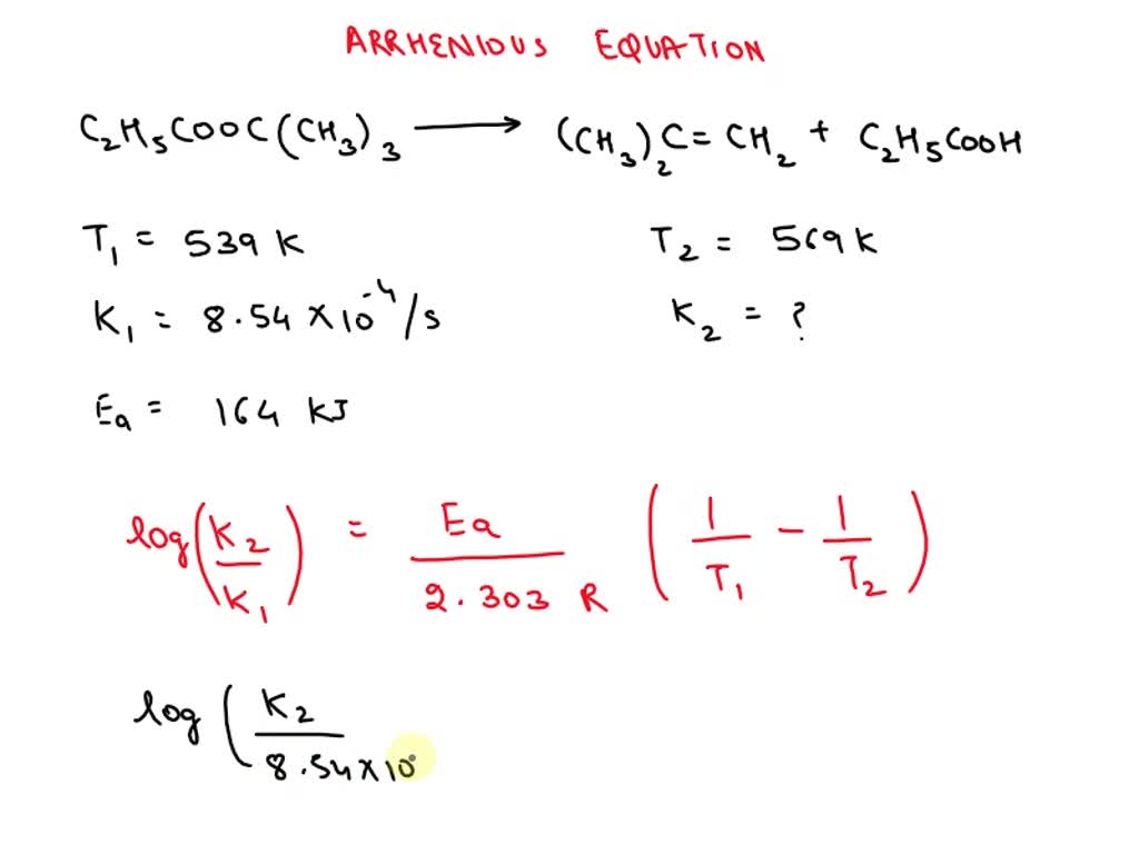 SOLVED: The activation energy for the gas phase decomposition of ...