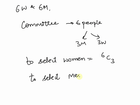 a-committee-of-6-people-is-chosen-from-6-women-and-6-men-how-many-different-committees-are-possible-that-consist-of-3-women-and-3-men-48242