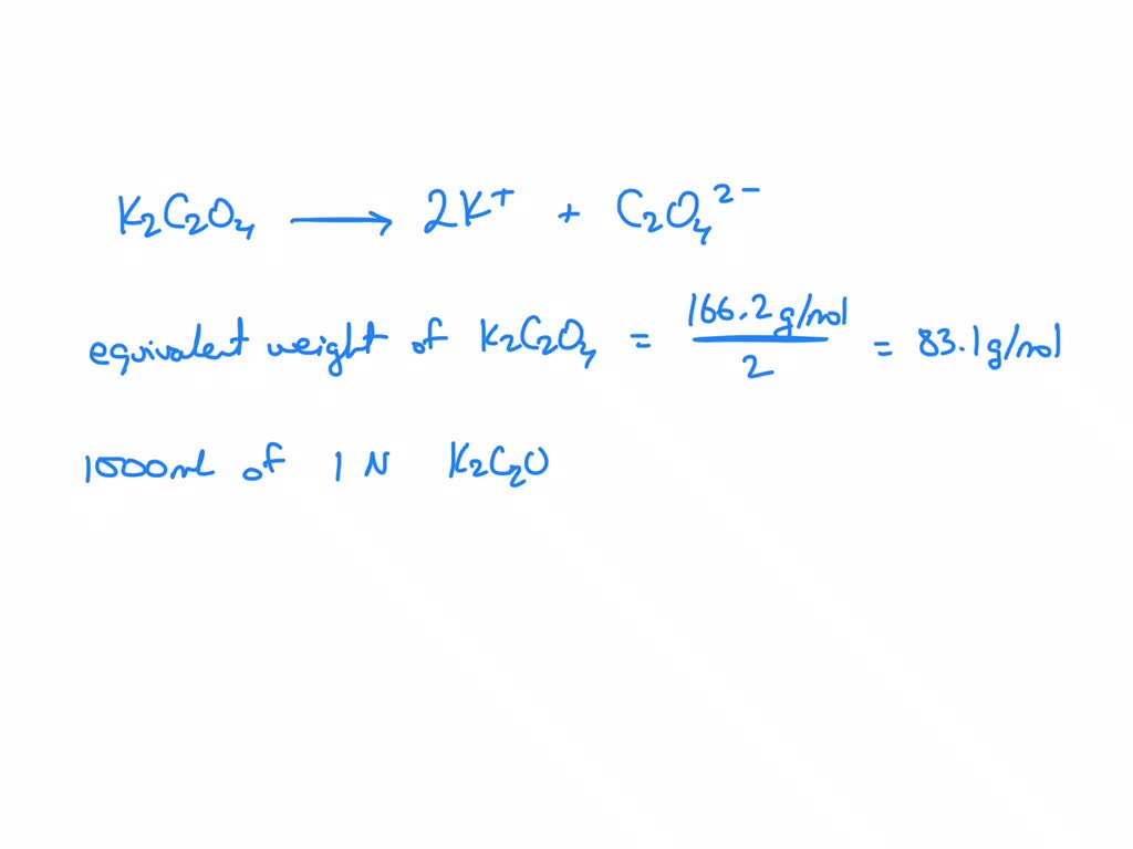 SOLVED How many grams of potassium oxalate should be dissolved in 500.
