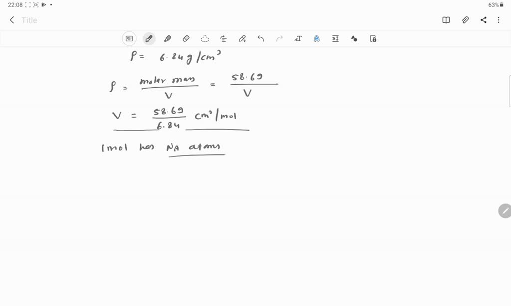 SOLVED Nickel has a facecentered cubic unit cell. The density of