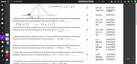 1-sketch-the-area-under-the-standard-normal-curve-over-the-indicated-interval-and-find-the-specified-area-round-your-answer-to-four-decimal-places-the-area-to-the-right-of-z-150-is-_________-58587