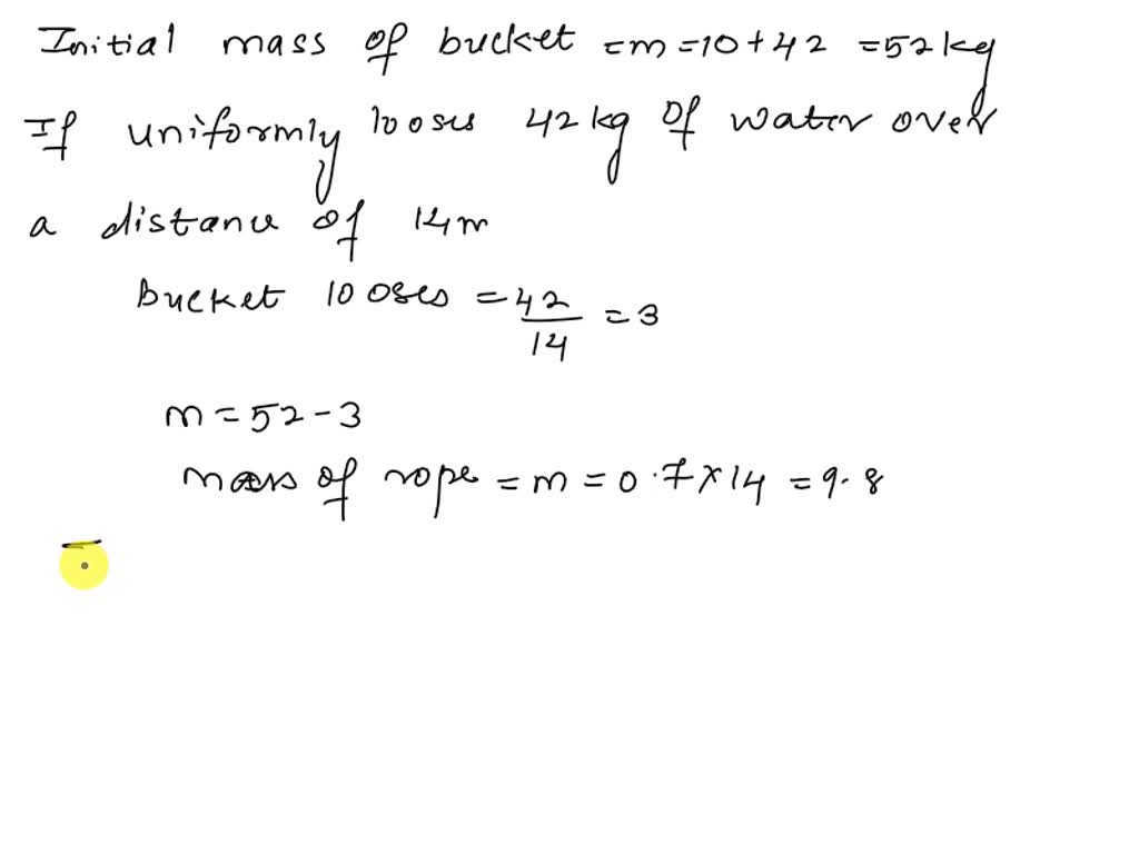 SOLVED: leaky 10-kg bucket is lifted from the ground to height of 14 m ...