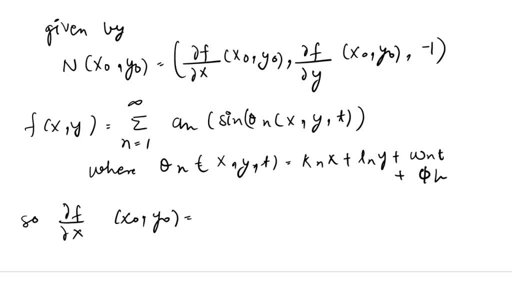 SOLVED: We can imagine the ocean surface as a sum of sine waves with ...