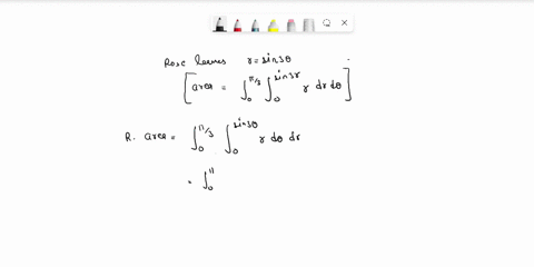 Write n integral expression for the area of the first leaf...