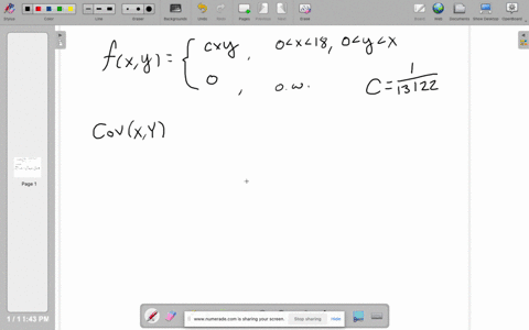determine-the-covariance-for-the-joint-probability-density-function-fxyxycxy-over-the-range-0x18-and-0yx-99186