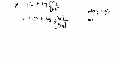 1-a-buffer-solution-is-prepared-by-mixing-together-2780-ml-of-015-mol-l-1-ha-a-monoprotic-weak-acid-with-pka-467-and-1960-ml-of-014-mol-l-1-of-naa-the-sodium-salt-of-has-conjugate-basethen-1-71573