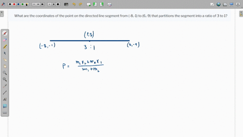 what-are-the-coordinates-of-the-point-on-the-directed-line-segment-from-8-1-to-6-9-that-partitions-the-segment-into-a-ratio-of-3-to-1-16498
