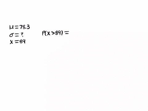 scores-on-a-test-have-a-mean-of-783-and-7-percent-of-the-scores-are-above-89-the-scores-have-a-distribution-that-is-approximately-normal-find-the-standard-deviation-round-your-answer-to-the-61848