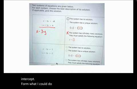 two-systems-of-equations-are-given-below-foa-each-system-choose-the-best-description-of-its-solution-if-applicable-give-the-solution-the-system-has-no-solution-the-system-has-unique-solution-40258