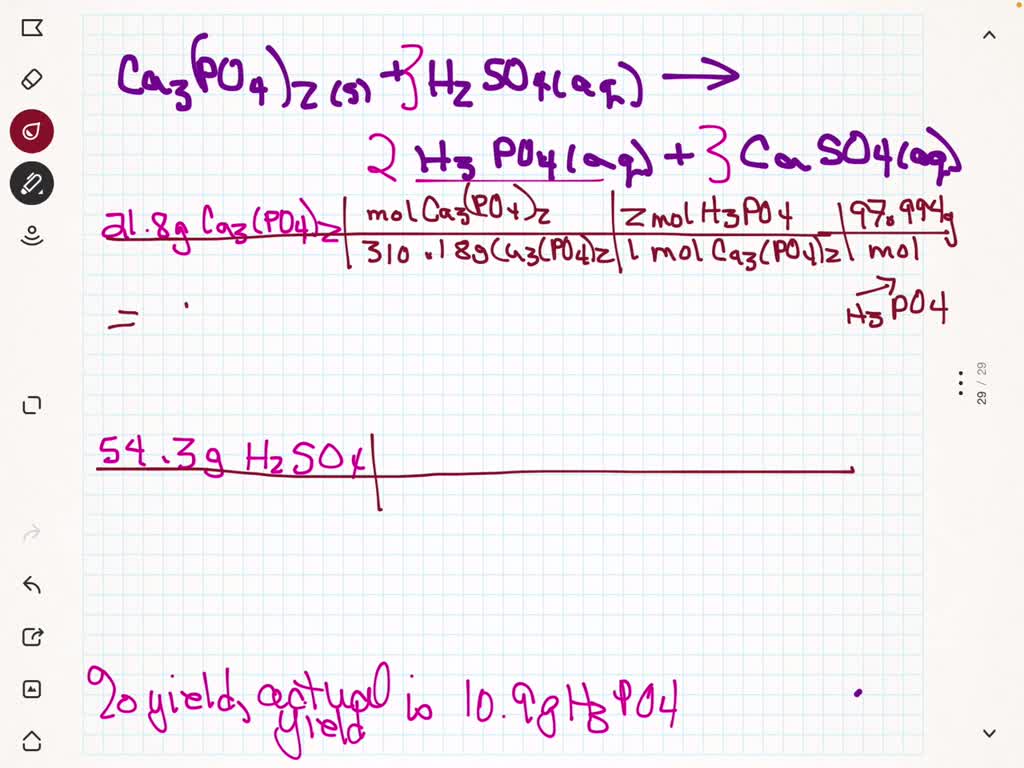 SOLVED: One of the commercial uses of sulfuric acid is the production ...