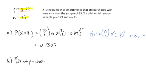 suppose-29-of-smartphones-sold-at-a-retail-outlet-are-purchased-with-warranty-a-random-sample-of-33-smartphones-is-selected-assuming-independence-use-the-binomial-formula-or-software-recomme-62412