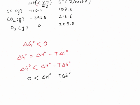 consider-the-following-reaction-of-carbon-monoxide-with-oxygen-to-produce-carbon-dioxide-2cog-o2g-2co2g-at-what-temperature-in-oc-will-this-reaction-be-spontaneous-according-to-gibbs-free-en-41999