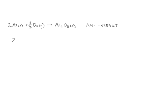 the-standard-enthalpy-of-the-above-reaction-is-3353-kj-how-much-heat-is-released-by-the-complete-oxidation-of-27-g-of-aluminum-at-25-degrees-celsius-and-1-atm-also-calculate-the-work-involve-55202