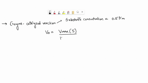 if-the-substrate-concentration-in-an-enzyme-catalyzed-reaction-is-equal-to-05-km-the-initial-reaction-velocity-will-be-a-025-vmax-b-033-vmax-c-050-vmax-d-067-vmax-e-075-vmax-80285