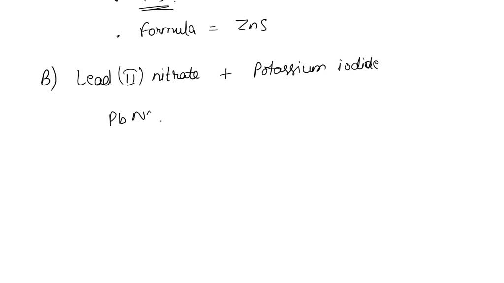 SOLVED Complete the table below by deciding whether precipitate forms