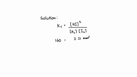 in-a-gas-phase-equilibrium-mixture-of-h2-i2-and-hi-at-500-k-hi221-mmoll-and-i2-146-mmoll-given-the-value-of-the-equilibrium-constant-kc-is-160-calculate-the-equilibrium-concentration-of-h2-f-50385