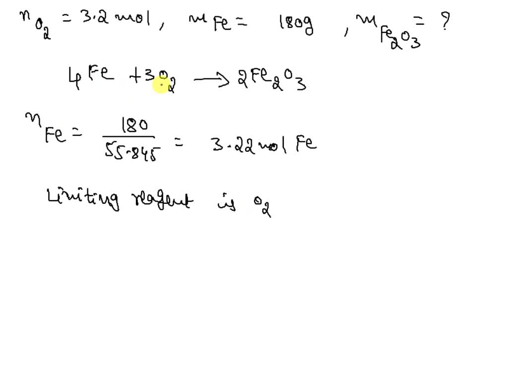 SOLVED Elemental iron reacts with O2 gas to form iron(III) oxide