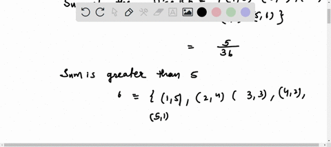 if-two-fair-dice-are-rolled-find-the-probability-that-the-sum-of-the-dice-is-6-given-that-the-sum-is-greater-than-5-27966
