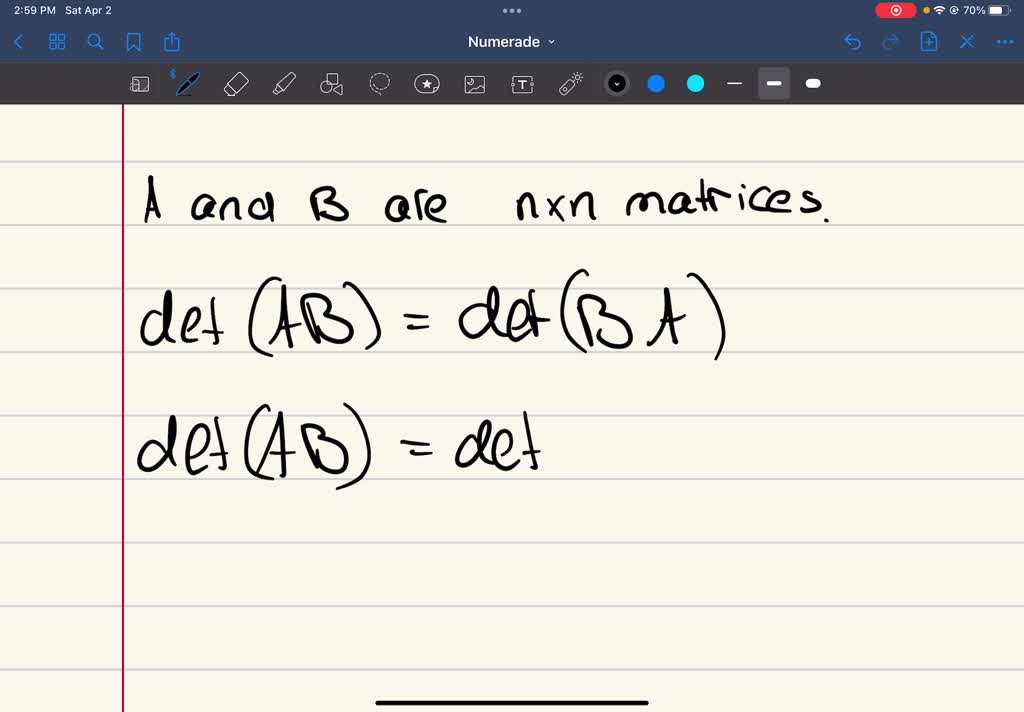 SOLVED: Let A And B Be 2 × 2 Matrices (a) Doesdet(A+B)=det(A)+det(B ...