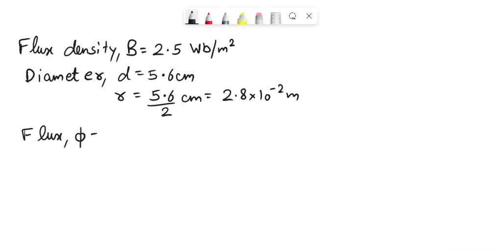 Flux Density in the air gap between N and S poles is 2.5 Wb/m^2. The ...