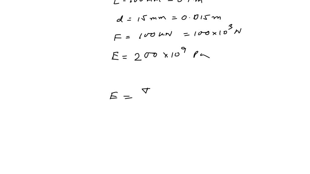 SOLVED A 100mm long rod has a diameter of 15 mm. If an axial tensile