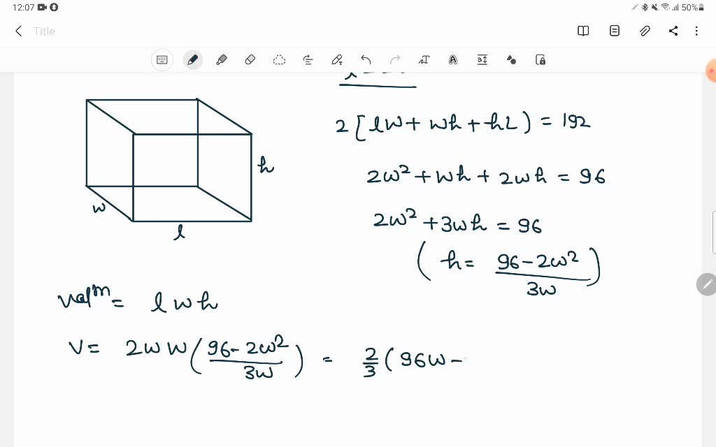 SOLVED A CLOSED box has a base whose length is twice its width. It has