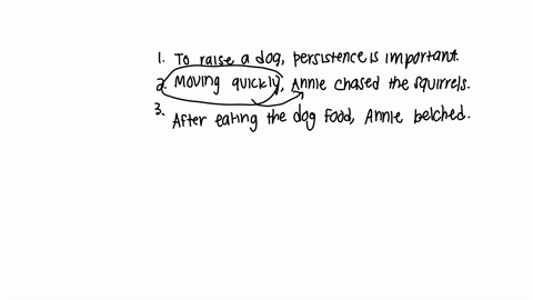 which-of-the-following-sentences-contains-a-dangling-modifier1-to-raise-a-dog-persistence-is-important2-moving-quickly-annie-chased-the-squirrels3-after-eating-the-dog-food-annie-belched4-all-of-the-a