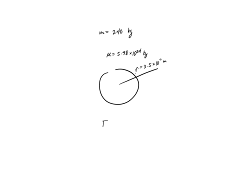 a-communications-satellite-with-a-mass-of-420-kg-is-in-a-circular-orbit-about-the-earth-the-radius-of-the-orbit-is-35104-km-as-measured-from-the-center-of-the-earth-calculate-the-gravitation-09766