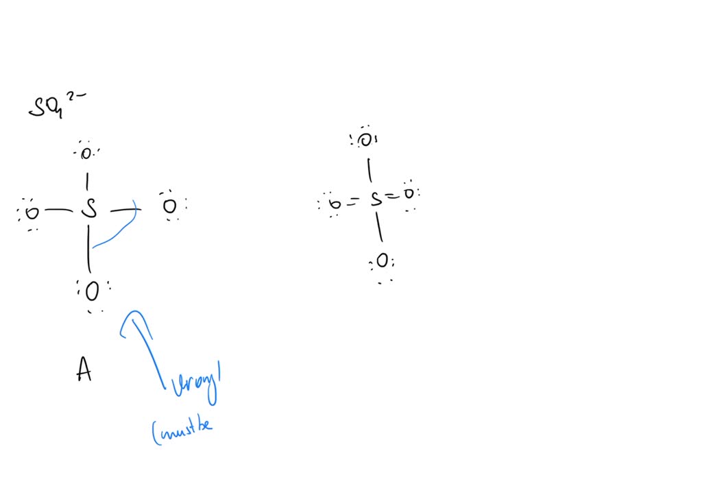 SOLVED: Consider two resonance structures A and B of the sulfate ion ...