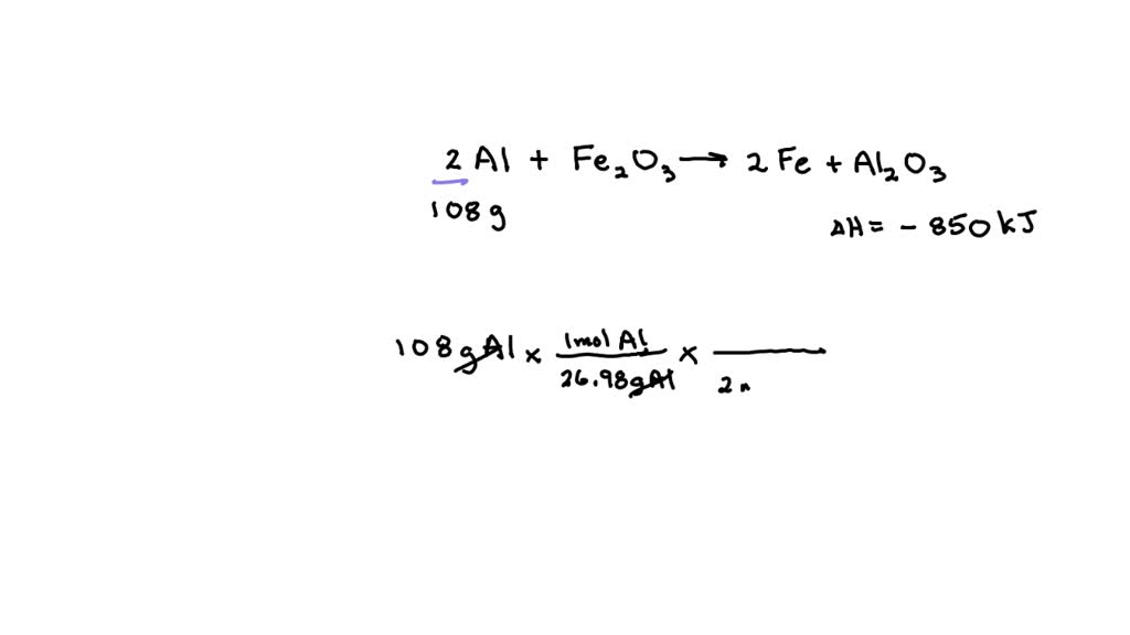 SOLVED The chemical equation shown above represents the thermite 3 V
