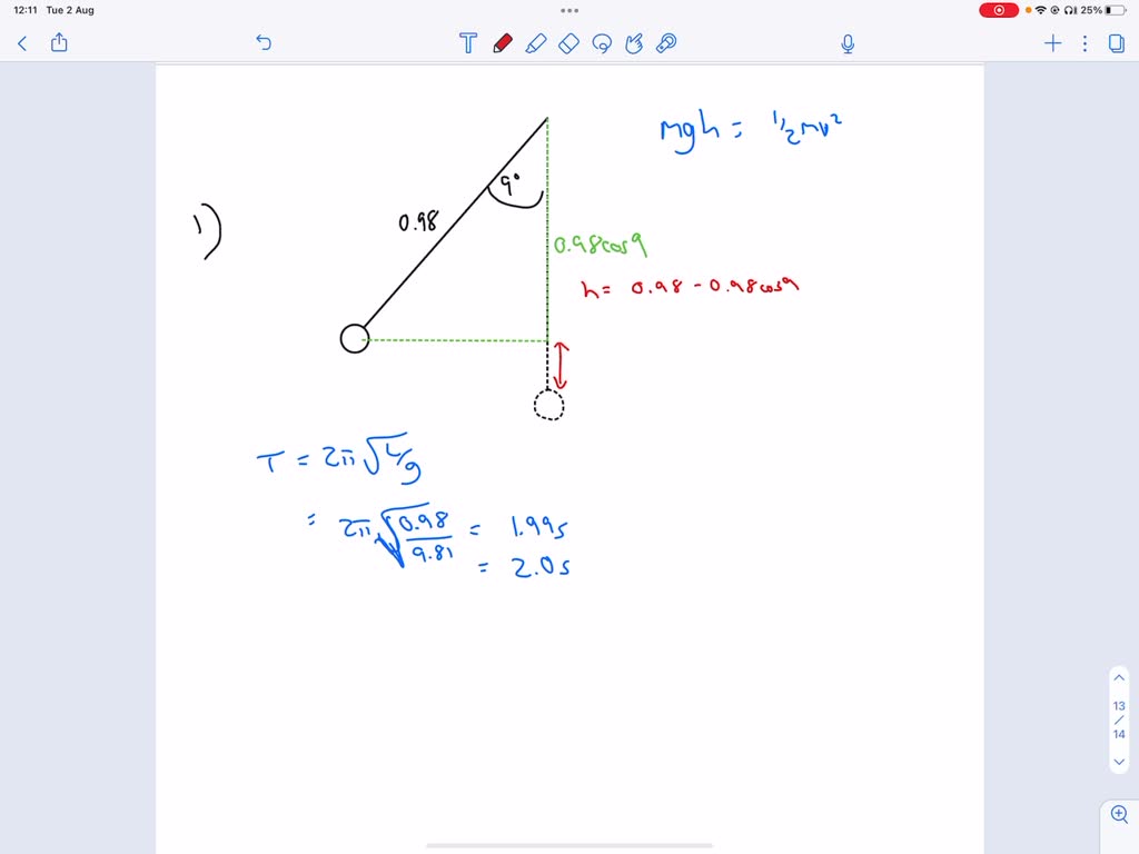 SOLVED 1 A Pendulum Of Mass M 0 225kg And Length 45 0cm Is Held At An shackles-sizes