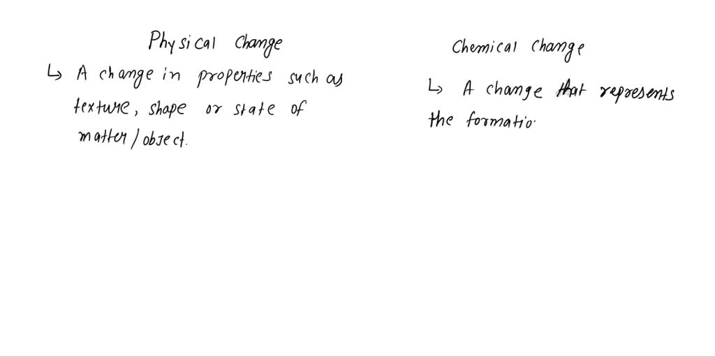 SOLVED what's the difference between physical change and chemical change?