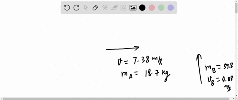 object-a-is-moving-due-east-while-object-b-is-moving-due-north-they-collide-and-stick-together-in-a-completely-inelastic-collision-momentum-is-conserved-object-a-has-a-mass-of-ma-187-kg-and-an-initial
