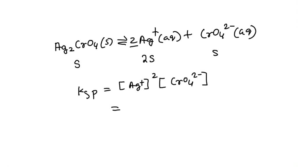 SOLVED: Calculate the molar solubility of silver chromate in pure water