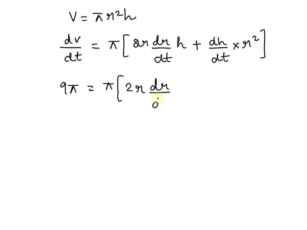 SOLVED: 2. The volume of a cylinder is given by V = πr²h, where V, r ...