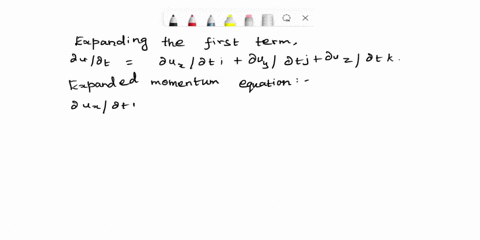 athe-navier-stokes-equation-momentum-equation-in-a-non-rotating-frame-of-reference-is-dui-1-0p-au-g-dt-p-ox-expand-the-first-term-and-label-each-term-of-the-momentum-equation-indicating-what-77203