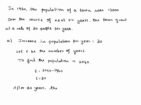 In 1960, the population of a town was 13 thousand people....